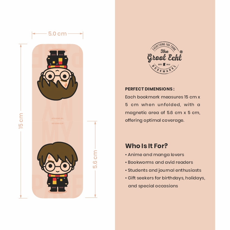 Harry Potter Chibi Magnetic Bookmarks Set of 12 | Cute Page Markers for Books | Reusable Magnetic Bookmarks for Readers & Gift Giving