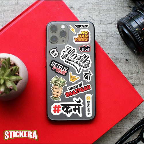 Sticker Pack of 56 for Laptop,Mobile,,Gadget,Car,Bike Vinyl Laptop by Stickera
