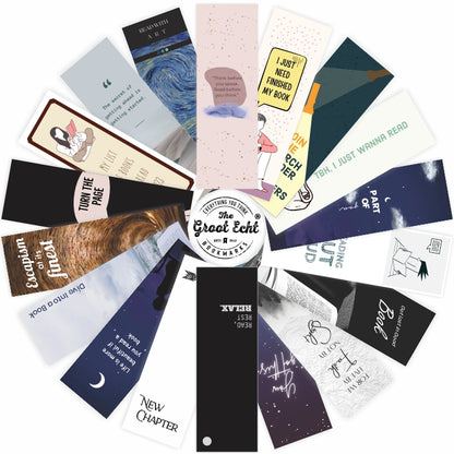 Bookmarks for Novels & Books - Set of 18 Aesthetic Designs Paper Bookmarks with Structured Coating The Perfect Gift for Bookworms, booklovers and Literature Enthusiasts (Both Side Printed)